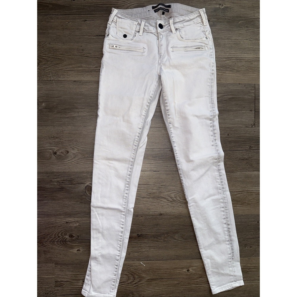 Maison Scotch Amsterdams Blauw White Skinny Moto Jeans W26 L32 Made in Italy